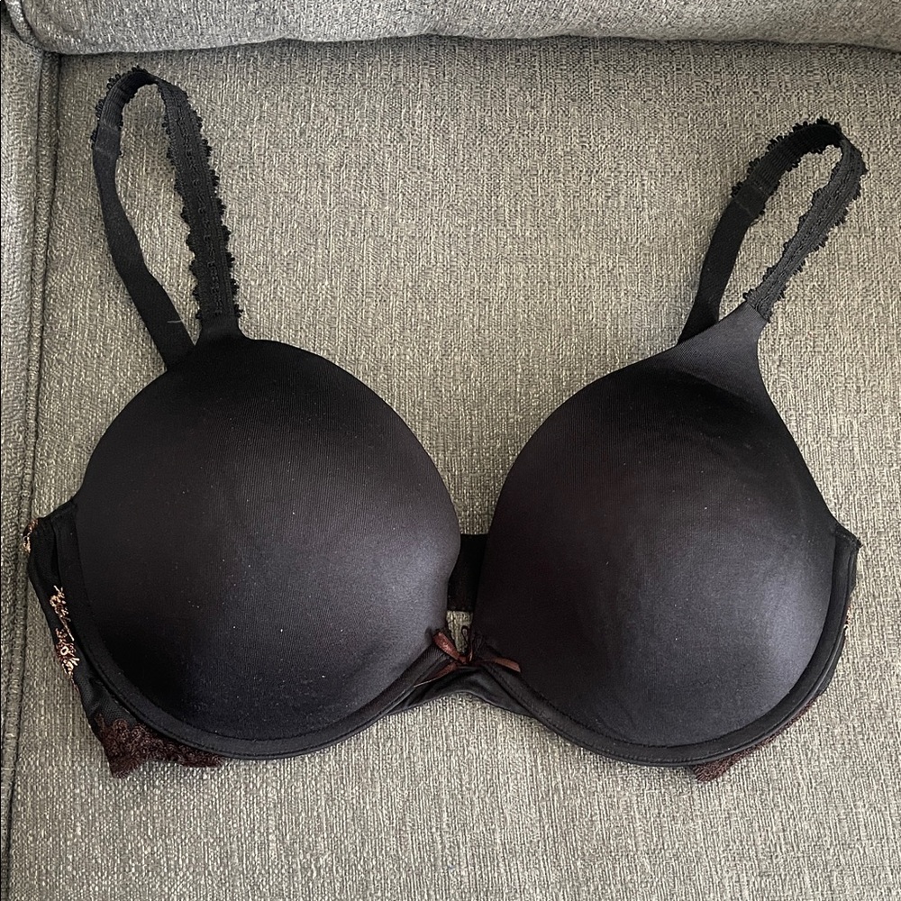 Felina Black Lace Trim Bra